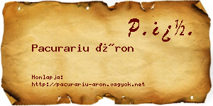 Pacurariu Áron névjegykártya